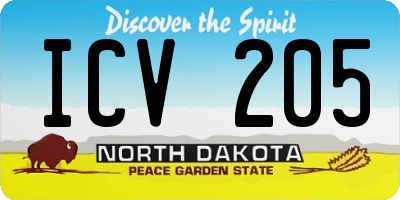 ND license plate ICV205
