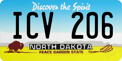 ND license plate ICV206