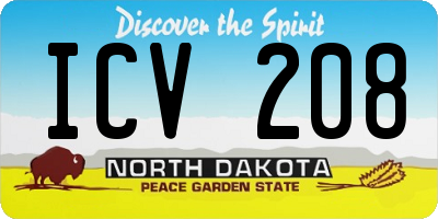 ND license plate ICV208