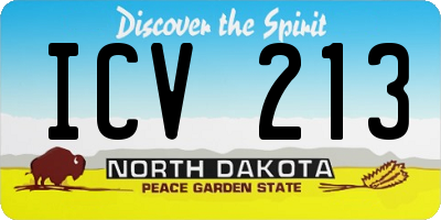 ND license plate ICV213
