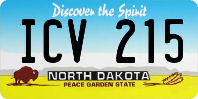ND license plate ICV215