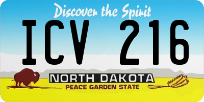 ND license plate ICV216