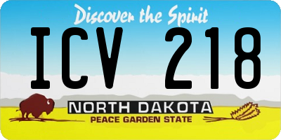 ND license plate ICV218