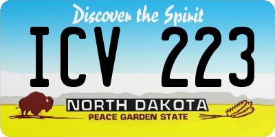 ND license plate ICV223