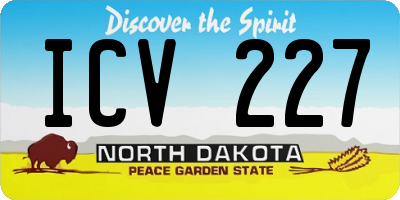 ND license plate ICV227