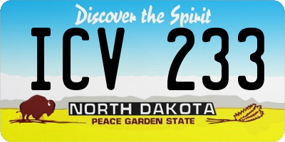 ND license plate ICV233