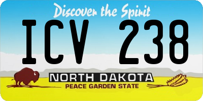 ND license plate ICV238