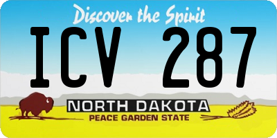 ND license plate ICV287