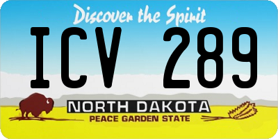 ND license plate ICV289
