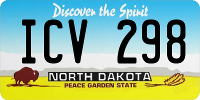 ND license plate ICV298