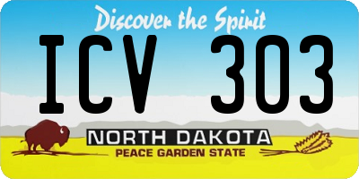 ND license plate ICV303