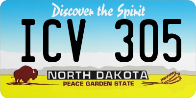 ND license plate ICV305