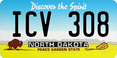 ND license plate ICV308