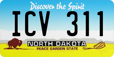 ND license plate ICV311