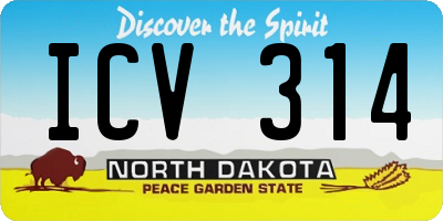 ND license plate ICV314