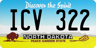 ND license plate ICV322
