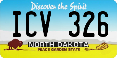 ND license plate ICV326