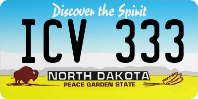 ND license plate ICV333