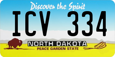 ND license plate ICV334