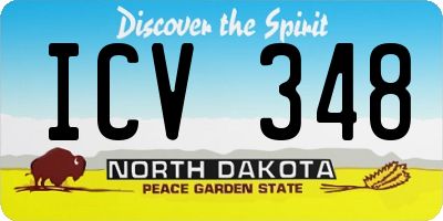 ND license plate ICV348