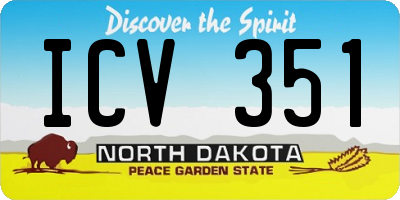 ND license plate ICV351