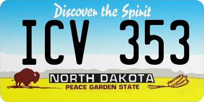 ND license plate ICV353