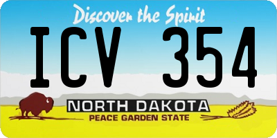 ND license plate ICV354
