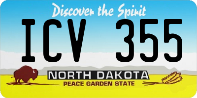 ND license plate ICV355