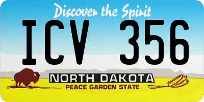 ND license plate ICV356
