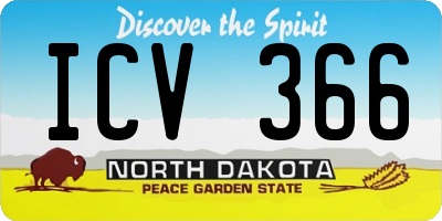 ND license plate ICV366