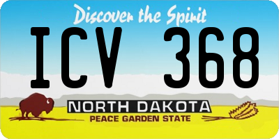 ND license plate ICV368