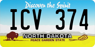 ND license plate ICV374