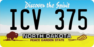 ND license plate ICV375