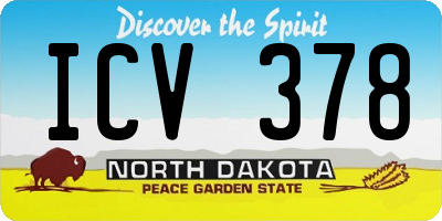ND license plate ICV378