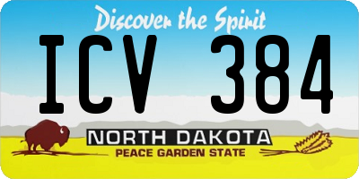 ND license plate ICV384