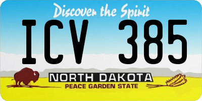 ND license plate ICV385