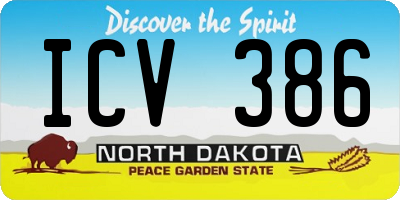 ND license plate ICV386