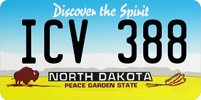 ND license plate ICV388