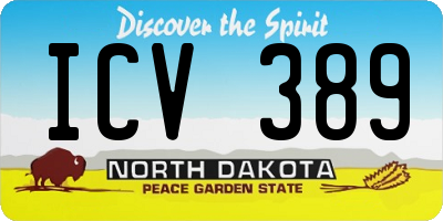ND license plate ICV389