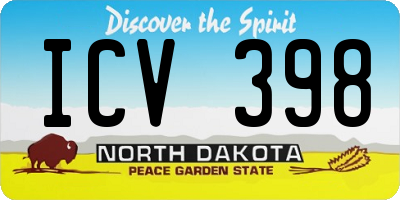 ND license plate ICV398