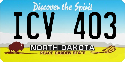 ND license plate ICV403