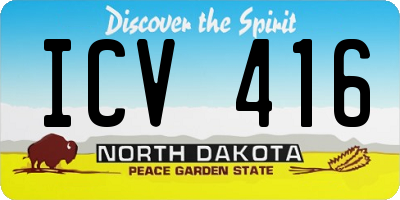 ND license plate ICV416