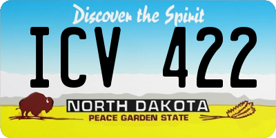 ND license plate ICV422