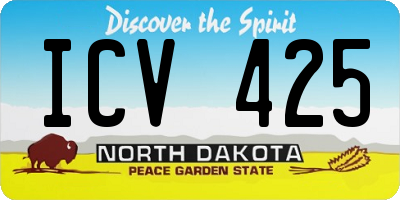 ND license plate ICV425