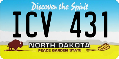 ND license plate ICV431