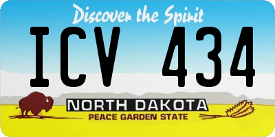 ND license plate ICV434