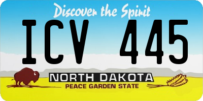 ND license plate ICV445