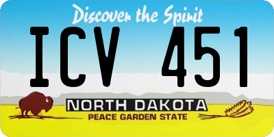 ND license plate ICV451