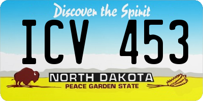 ND license plate ICV453