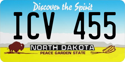 ND license plate ICV455